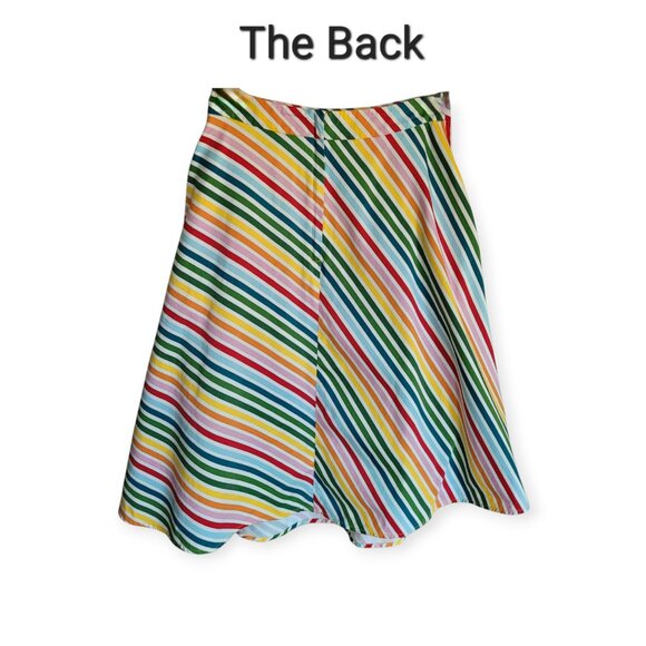 Collectif Modcloth **Rainbow Stripe** Retro Rockabilly Skirt Size S - Picture 4 of 10